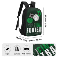 17 Inch School European Football Print Backpack