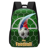 17 Inch School Play Football Soccer Print Backpack