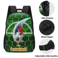 17 Inch School Play Football Soccer Print Backpack