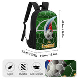 17 Inch School Play Football Soccer Print Backpack