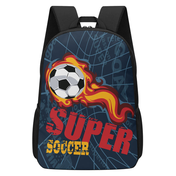 17 Inch School Super Soccer Print Backpack