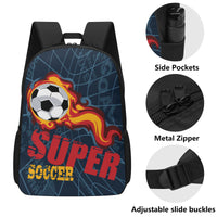 17 Inch School Super Soccer Print Backpack