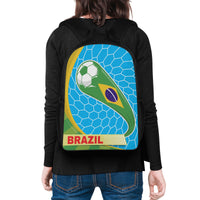 17 Inch School Brazil Football Soccer Print Backpack