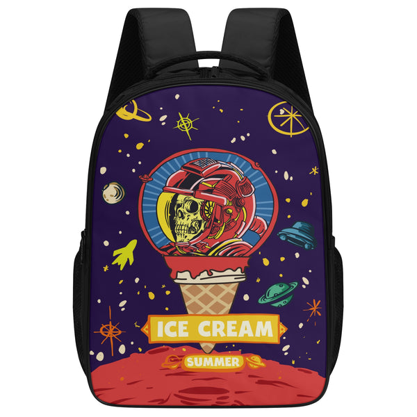 16 Inch Dual Compartment School Backpack | Ice-cream Summer