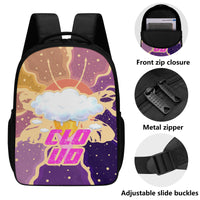 16 Inch Dual Compartment School Cloud Print Backpack