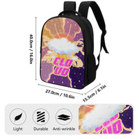 16 Inch Dual Compartment School Cloud Print Backpack