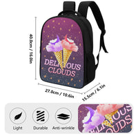 16 Inch Dual Compartment School Delicious Clouds Backpack