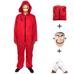 Paper Money House Money Heist W/ Dali Mask Costume | Anime TV Show Halloween Cosplay Costume