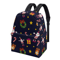 All Over Christmas Holiday Print Cotton Backpack