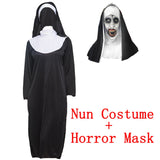 NEW 2023 The Nun Full Cosplay Costume Mask Robe Suit Valak Halloween Prop 