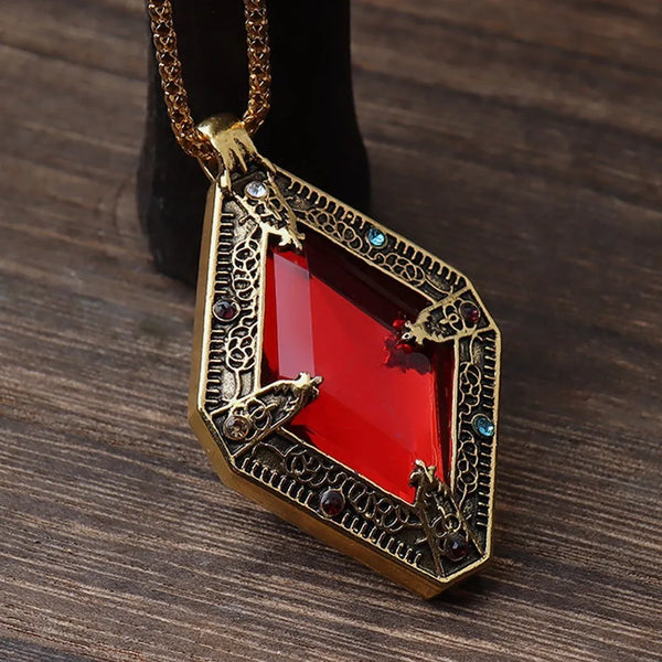 Amulet Of King Dragonborn Dragon's Blood Redstone Necklace | The Elder Scrolls Pendant Prop