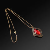 Amulet Of King Dragonborn Dragon's Blood Redstone Necklace | The Elder Scrolls Pendant Prop