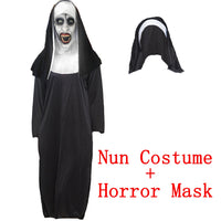 NEW 2023 The Nun Full Cosplay Costume Mask Robe Suit Valak Halloween Prop 