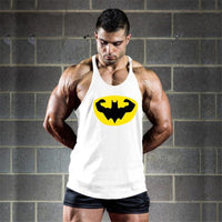 Fitness Batman Cotton Y Back Tank Tops | Bodybuilding Gym Workout Undershirt Activewear - WickyDeez