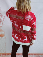 Xmas Element Round Neck Sweater and Scarf Set