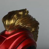 2019 Captain Marvel Movie Mask Full Head Costume Helmet in Red Gold Color-Marvel Comics Cosplay-WickyDeez