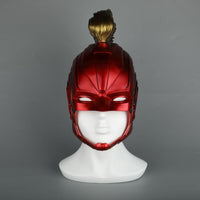 2019 Captain Marvel Movie Mask Full Head Costume Helmet in Red Gold Color-Marvel Comics Cosplay-WickyDeez