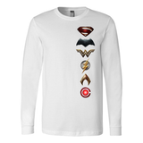 District Justice League Movie 100% Cotton Symbol Logo - Long Sleeve Jersey Tee