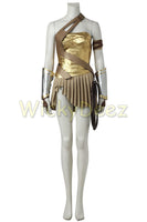 Wonder Woman Gold Armor Battle Gear Cosplay Costume + Sandal Boots w/ Lasso-DC Comics Cosplay-WickyDeez