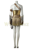 Wonder Woman Gold Armor Battle Gear Cosplay Costume + Sandal Boots w/ Lasso-DC Comics Cosplay-WickyDeez