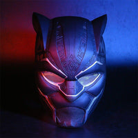 LED 2018 Black Panther Glowing Lights Mask T'Challa Cosplay Helmet Replica Prop Alt Version-Marvel Comics Cosplay-WickyDeez