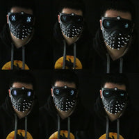 25 Emoji LED Light Faces Watch Dogs 2 Mask Marcus Wrench Rivet Cosplay Mask-Computer Game Cosplay-WickyDeez