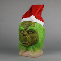 2018 Grinch Stole Christmas Mask Xmas Hat Long Hair Party Prop Mask-Grinch-WickyDeez