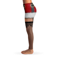 3D Naughty Santa Leggings All Over Print Extra Soft and Stretch-Leggings-WickyDeez