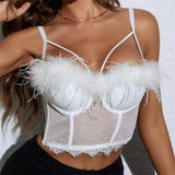 Women Corset Crop Tops | Streetwear Beading Diamond Push Up Bra Casual Tank Top