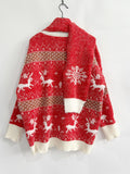 Xmas Element Round Neck Sweater and Scarf Set