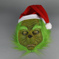 2018 Grinch Stole Christmas Mask Xmas Hat Long Hair Party Prop Mask-Grinch-WickyDeez