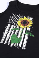 Back to listings Relaxed Fit Sunflower American Flag Tank Top 4th July Active-WickyDeez | Trendsi-WickyDeez