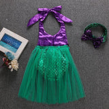 Kids Girls Mermaid Dress Costume | Children's Cosplay Costume Halloween Carnival Party Dresses - WickyDeez