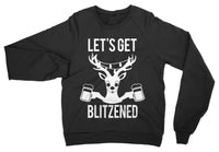 LET'S GET BLITZENED Christmas Sweater BEER Version for Men & Women-Women's Tops-WickyDeez