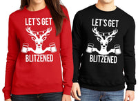 LET'S GET BLITZENED Christmas Sweater BEER Version for Men & Women-Women's Tops-WickyDeez