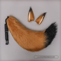 Anime Furry Fox Ear Headband with Tail | Lolita Costume Cosplay Cat Ears Hairpin Tail Prop