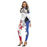 D.VA Harley Quinn 3D Print Bodysuit Long Sleeve Cosplay Costume Jumpsuit-3