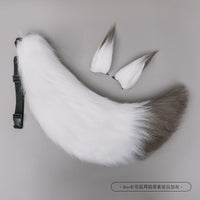 Anime Furry Fox Ear Headband with Tail | Lolita Costume Cosplay Cat Ears Hairpin Tail Prop