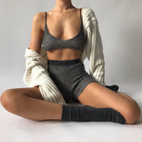 Y2K Ultra-short Oversized Knit Shrug Long Sleeve Loose Crop Top-WickyDeez | Eprolo-WickyDeez