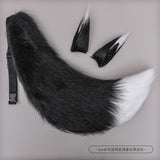 Anime Furry Fox Ear Headband with Tail | Lolita Costume Cosplay Cat Ears Hairpin Tail Prop