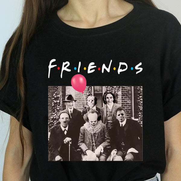 Halloween Horror Friends Tee Top | Pennywise Michael Myers Jason Voorhees Freddy Krueger Saw - WickyDeez