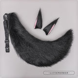 Anime Furry Fox Ear Headband with Tail | Lolita Costume Cosplay Cat Ears Hairpin Tail Prop