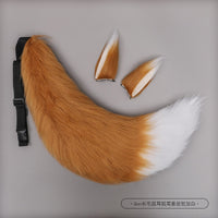 Anime Furry Fox Ear Headband with Tail | Lolita Costume Cosplay Cat Ears Hairpin Tail Prop