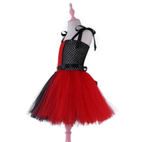 Kids Harley Quinn Jester Costume | Girls Children's Black Red & White Harley Jester Clown Cosplay Costume Dress - WickyDeez