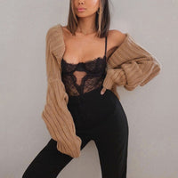 Y2K Ultra-short Oversized Knit Shrug Long Sleeve Loose Crop Top-WickyDeez | Eprolo-WickyDeez