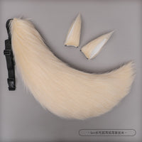 Anime Furry Fox Ear Headband with Tail | Lolita Costume Cosplay Cat Ears Hairpin Tail Prop