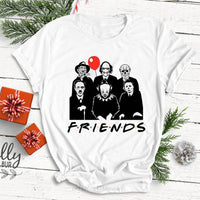 Halloween Horror Friends Tee Top | Pennywise Michael Myers Jason Voorhees Freddy Krueger Saw - WickyDeez