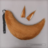 Anime Furry Fox Ear Headband with Tail | Lolita Costume Cosplay Cat Ears Hairpin Tail Prop