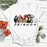 Halloween Horror Friends Tee Top | Pennywise Michael Myers Jason Voorhees Freddy Krueger Saw - WickyDeez