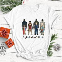 Halloween Horror Friends Tee Top | Pennywise Michael Myers Jason Voorhees Freddy Krueger Saw - WickyDeez